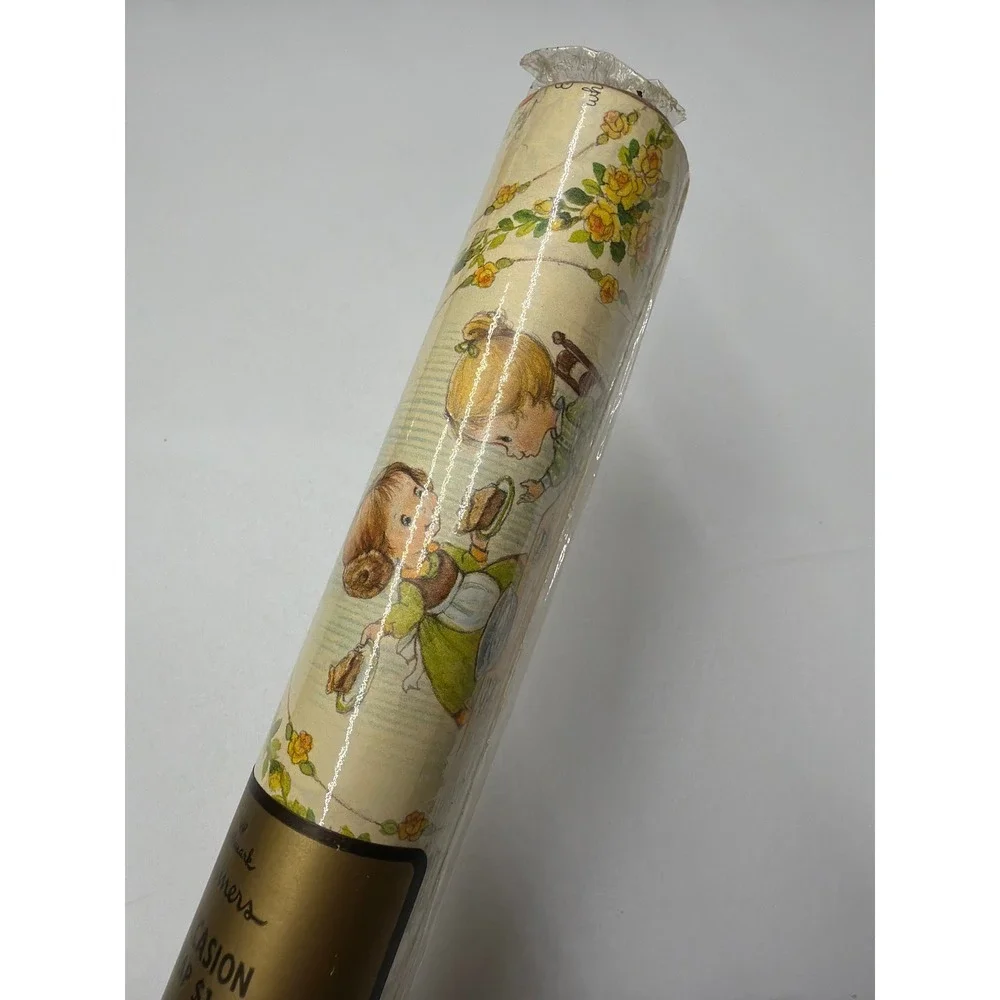 Hallmark Charms Vintage All Occasion Gift Wrap Yellow Roses Children 30in x 96in
